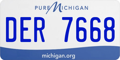 MI license plate DER7668