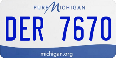 MI license plate DER7670