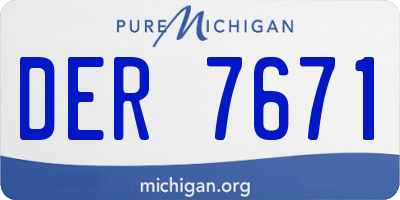 MI license plate DER7671