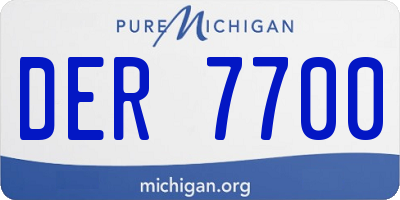 MI license plate DER7700