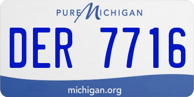 MI license plate DER7716