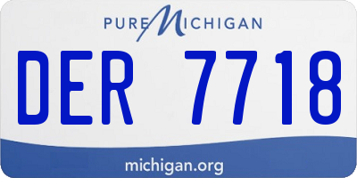 MI license plate DER7718