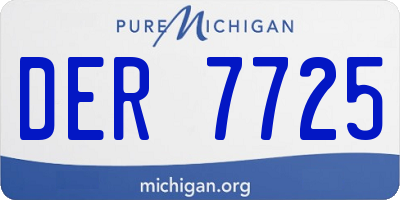 MI license plate DER7725