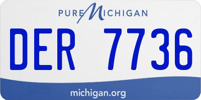 MI license plate DER7736
