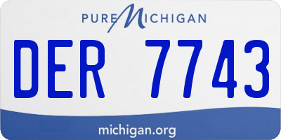 MI license plate DER7743