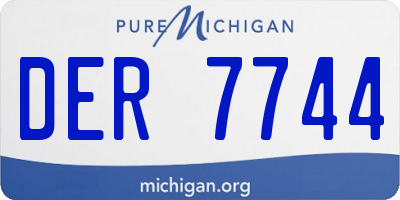MI license plate DER7744