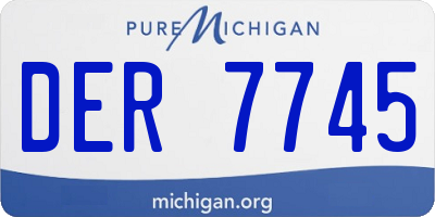 MI license plate DER7745