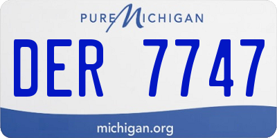 MI license plate DER7747