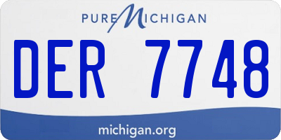 MI license plate DER7748