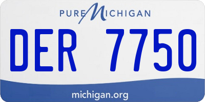 MI license plate DER7750