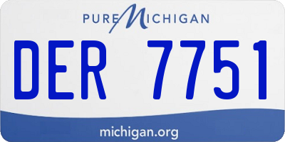 MI license plate DER7751
