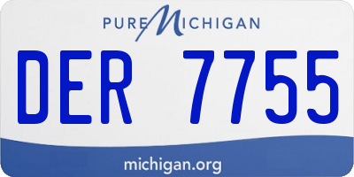 MI license plate DER7755