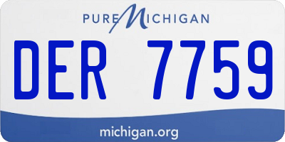 MI license plate DER7759