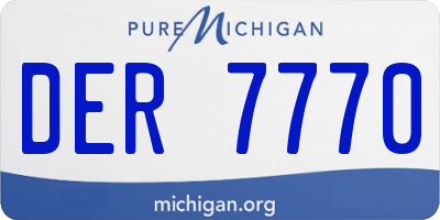 MI license plate DER7770