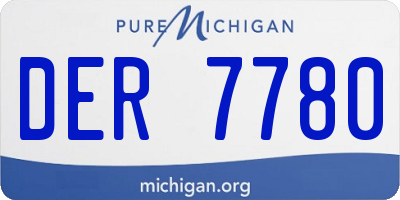 MI license plate DER7780