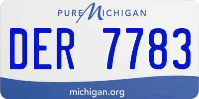 MI license plate DER7783