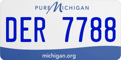 MI license plate DER7788