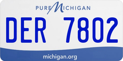 MI license plate DER7802