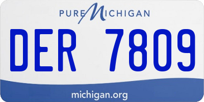 MI license plate DER7809
