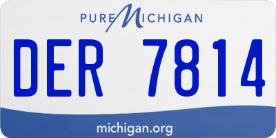 MI license plate DER7814