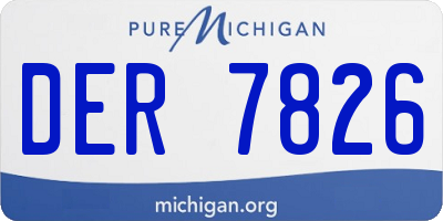 MI license plate DER7826