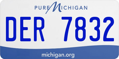 MI license plate DER7832