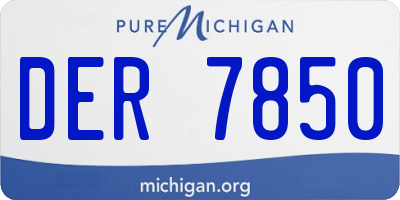 MI license plate DER7850