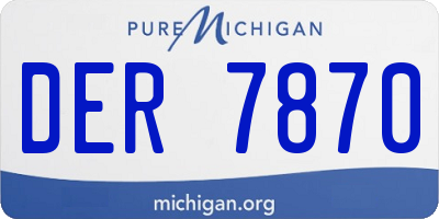 MI license plate DER7870