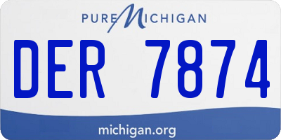 MI license plate DER7874