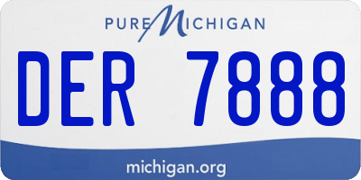 MI license plate DER7888