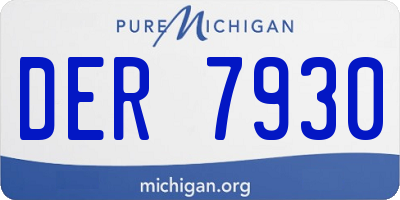 MI license plate DER7930