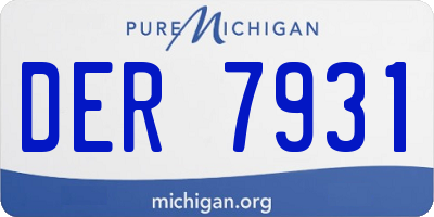 MI license plate DER7931
