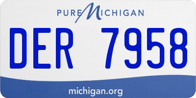 MI license plate DER7958