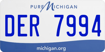 MI license plate DER7994
