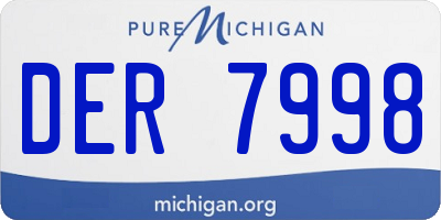 MI license plate DER7998
