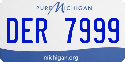 MI license plate DER7999