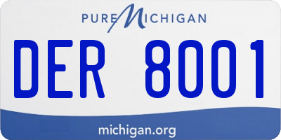 MI license plate DER8001
