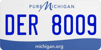 MI license plate DER8009