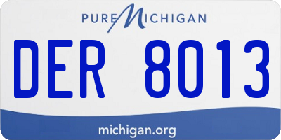 MI license plate DER8013