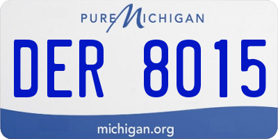 MI license plate DER8015