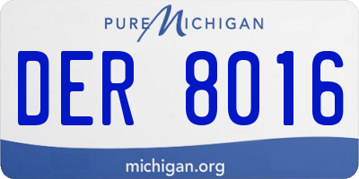 MI license plate DER8016