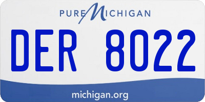MI license plate DER8022