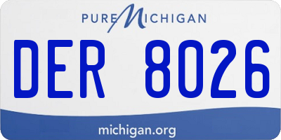 MI license plate DER8026