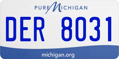 MI license plate DER8031