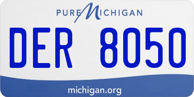 MI license plate DER8050