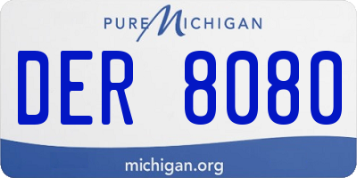 MI license plate DER8080