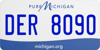 MI license plate DER8090