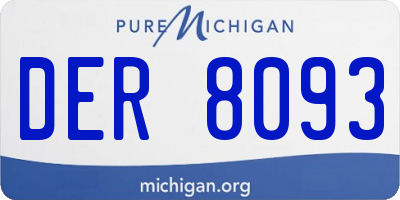 MI license plate DER8093