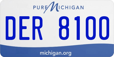MI license plate DER8100
