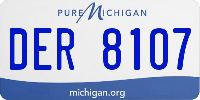MI license plate DER8107